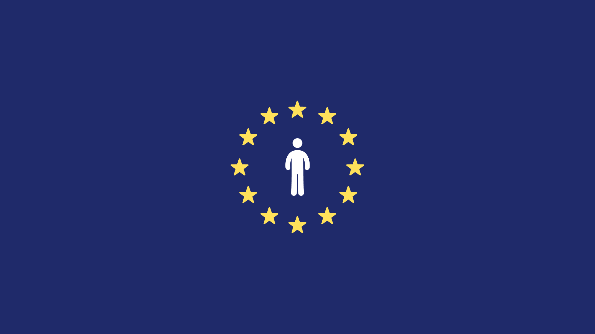 Logo con figure stilizzate e stelle dell’Unione Europea a rappresentare l’European Accessibility Act e l’accessibilità digitale in Europa