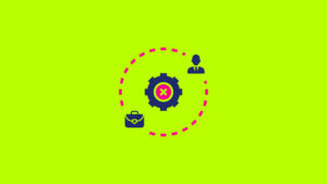 Home 16 Circuito tra persona e lavoro con un ingranaggio non funzionante al centro